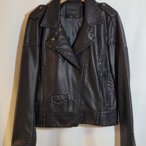 NWOT BLANK NYC Faux Leather Moto Jacket - Black-Rhinestones